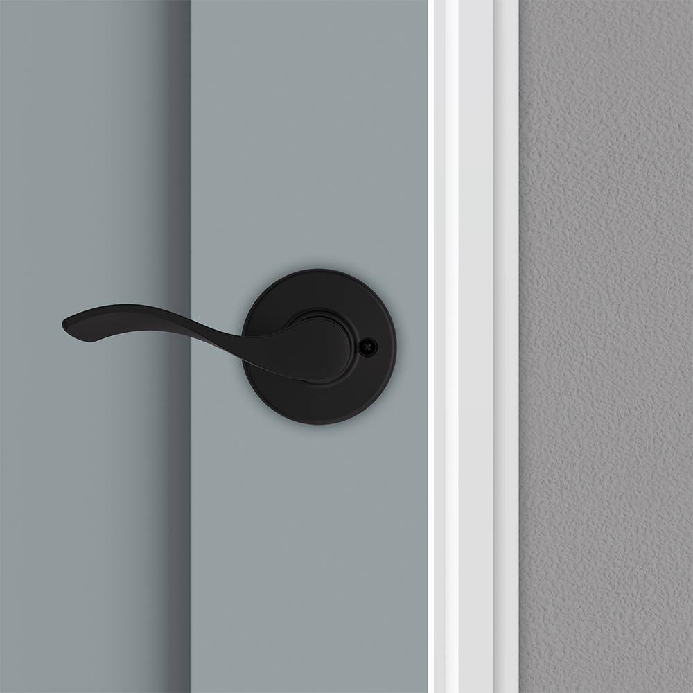 Kwikset Balboa Matte Black Left-Handed Half-Dummy Door Handle featuring Microban Technology 488BLLH514V1