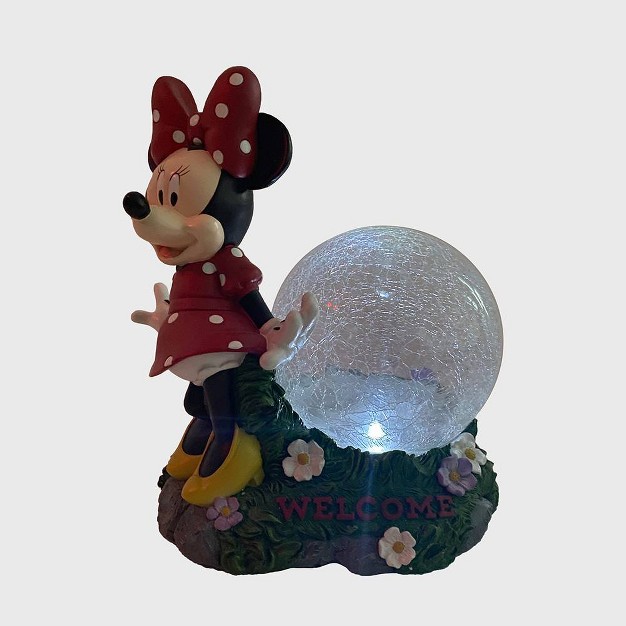 Fiberglass polyester Minnie Solar Garden Statue With Crackle Glass Ball