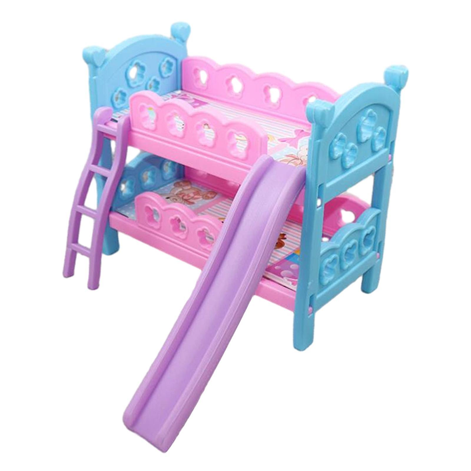 12 Inch Doll Furniture Doll Bunk Bed For 1:6 Doll Diy Scene Accessories