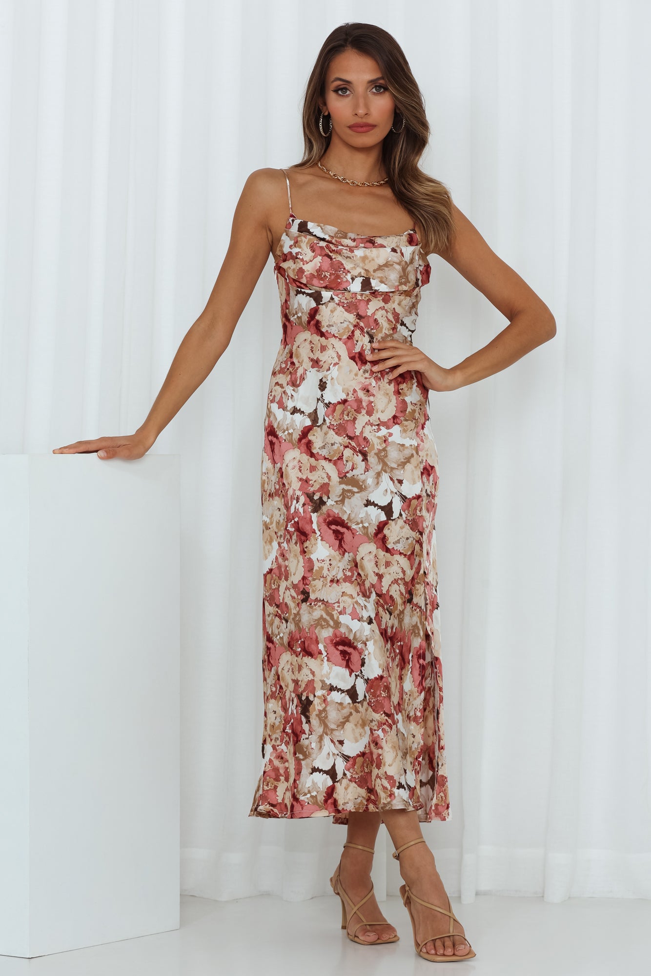 Dawn Talks Midi Dress Rose