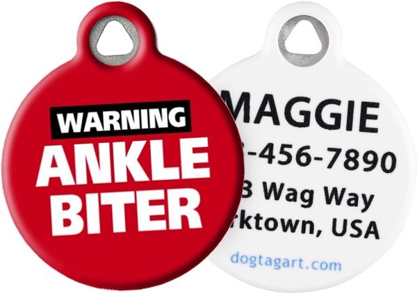 Dog Tag Art Ankle Biter Personalized Dog and Cat ID Tag