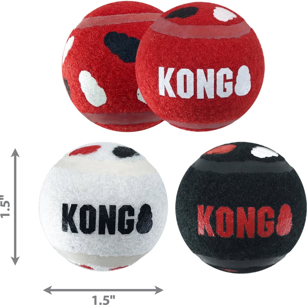 KONG Signature Sport Balls Dog Toy， Red