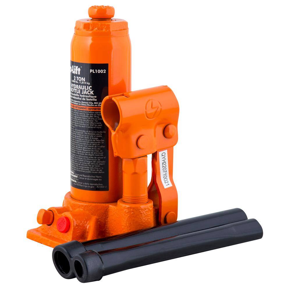 Pro-Lift 2-Ton Hydraulic Bottle Jack with Pump Handle PL1002