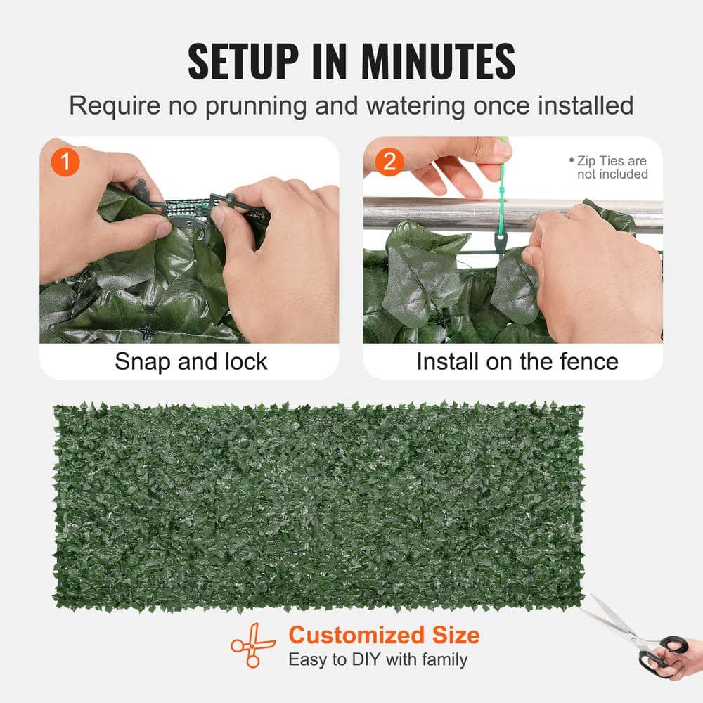 VEVOR Ivy Privacy Fence 59 x 158 in. Artificial Green Wall Screen Greenery Ivy Fence Faux Hedges Vine Leaf Decoration WLSR59X1581PCW4XBV0