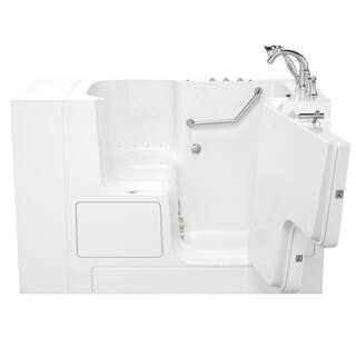 American Standard Gelcoat Value Series 52 in. x 32 in. Right Hand Walk-In Whirlpool and Air Bathtub with Outward Opening Door in White 3252OD.709.CRW-PC