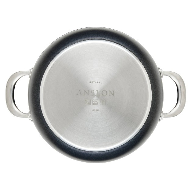 Anolon Ascend 4qt Nonstick Aluminum Casserole Pan With Lid Dark Gray