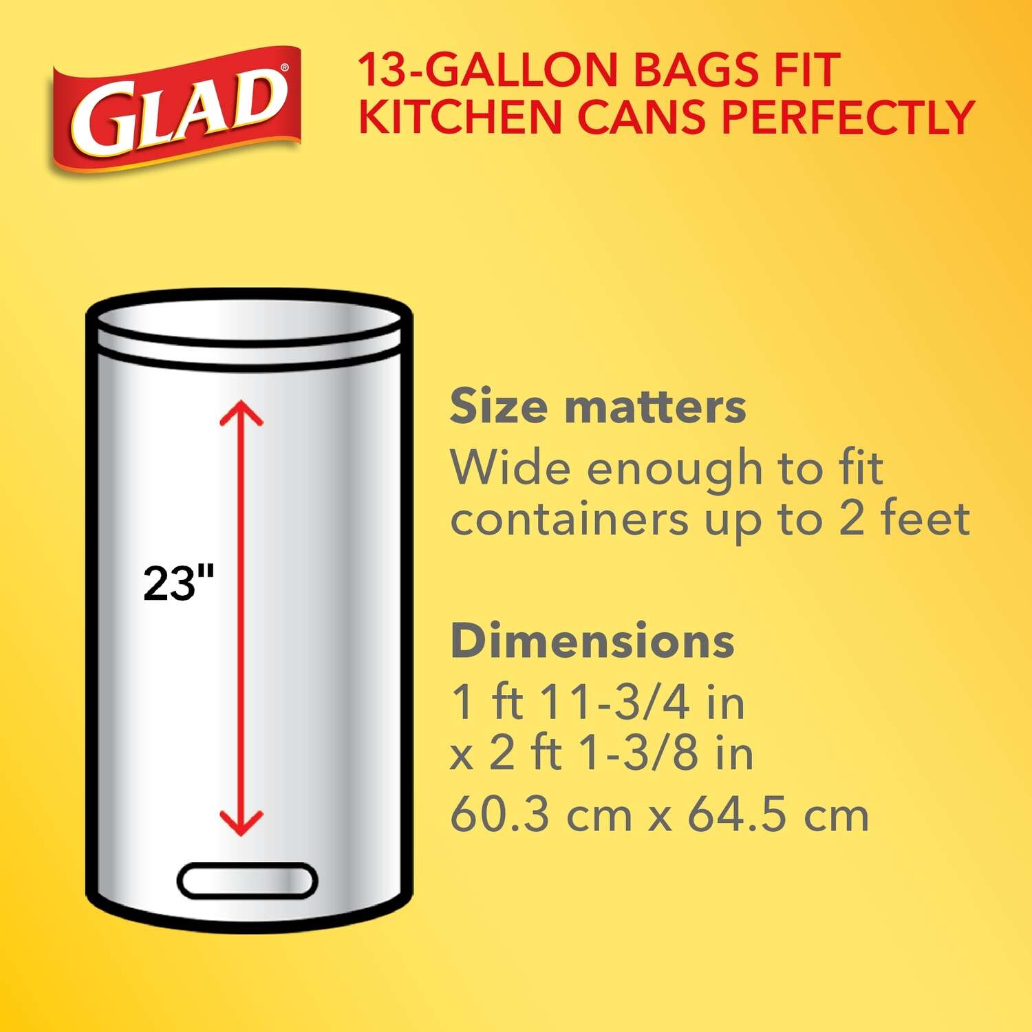 Glad ForceFlex 13 gal Tall Kitchen Bags Drawstring 90 pk 0.72 mil