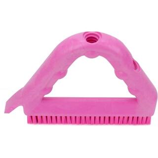 CFS Brands Sparta 9 in. Pink Polyester Tile and Grout Brush (4-Pack) 41323EC26