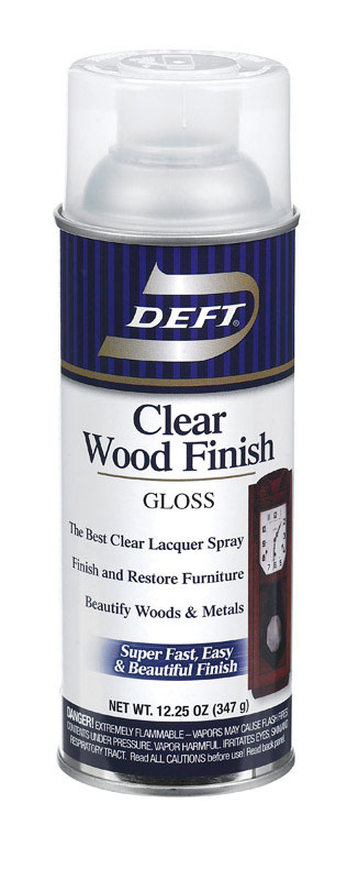 Deft Gloss Clear Oil-Based Wood Finish Lacquer Spray 12.25 oz