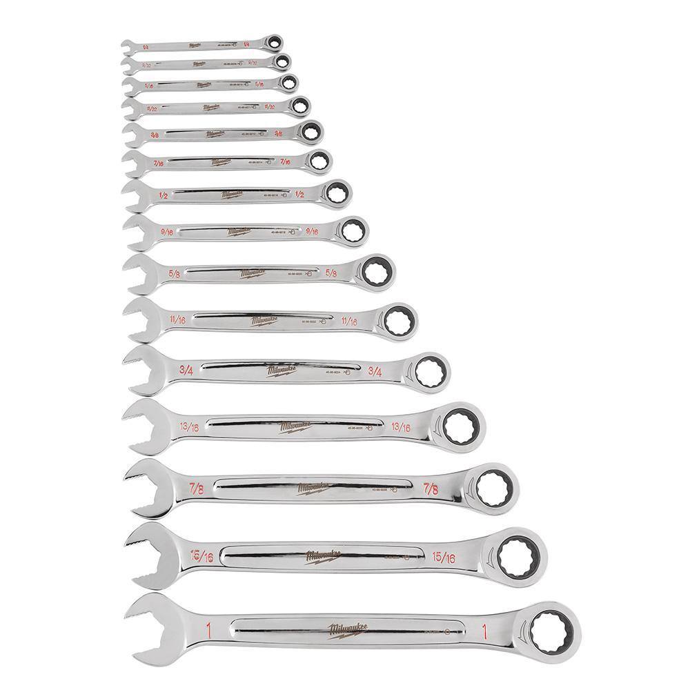 MW Ratcheting Combination SAE and Metric Wrench Mechanics Tool Set (30-Piece) 48-22-9516-48-22-9416