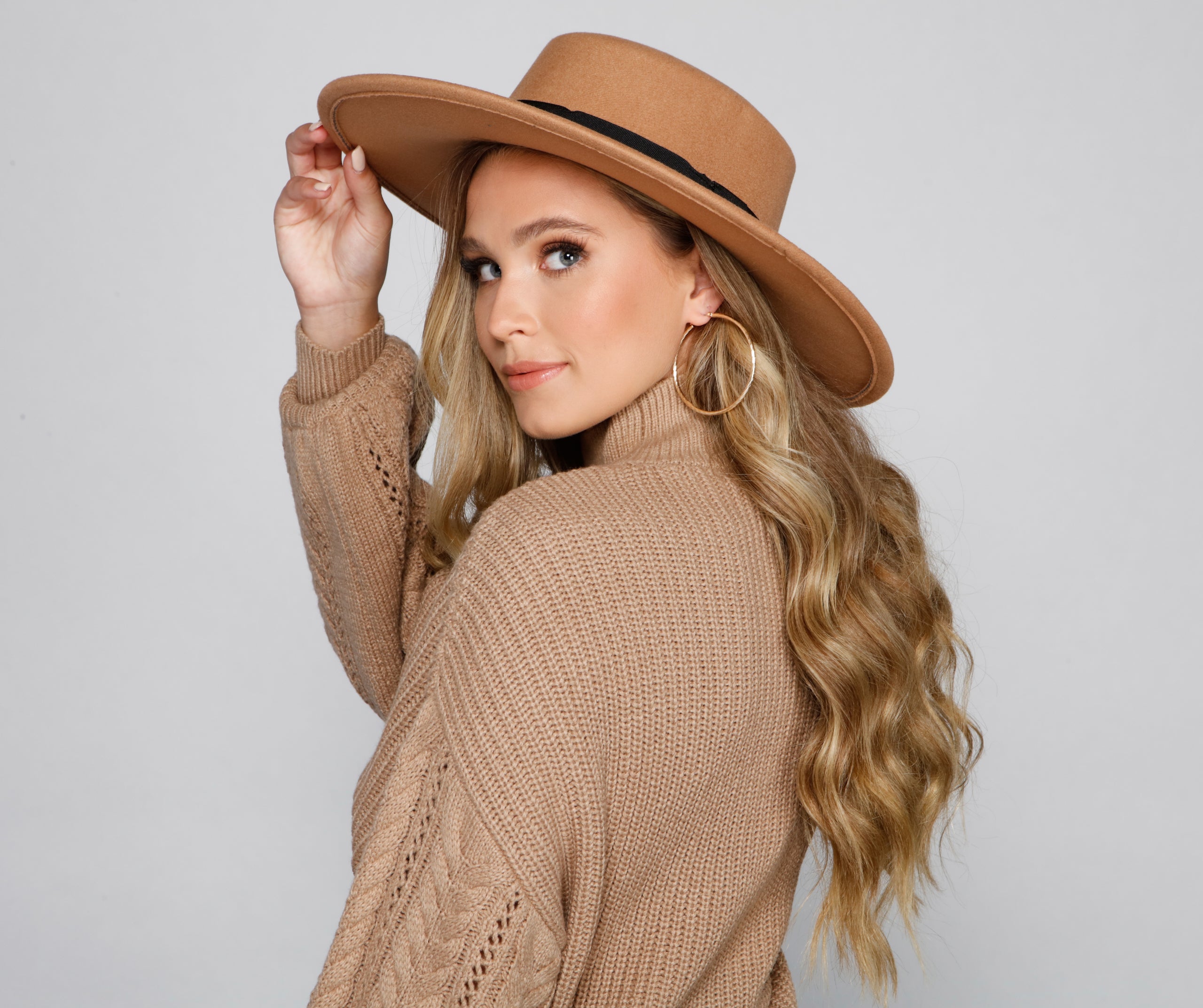 Trendy Stunner Faux Wool Boater Hat