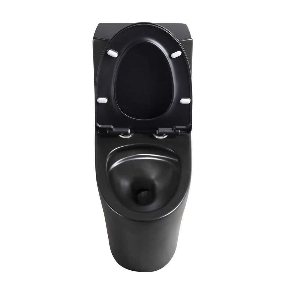 27.2 in. L x 15.6 in. Wx 31.3 in. H 1-Piece 1.6 GPF Dual Flush Elongated Toilet in Black Seat Included 21S0dx901-MB