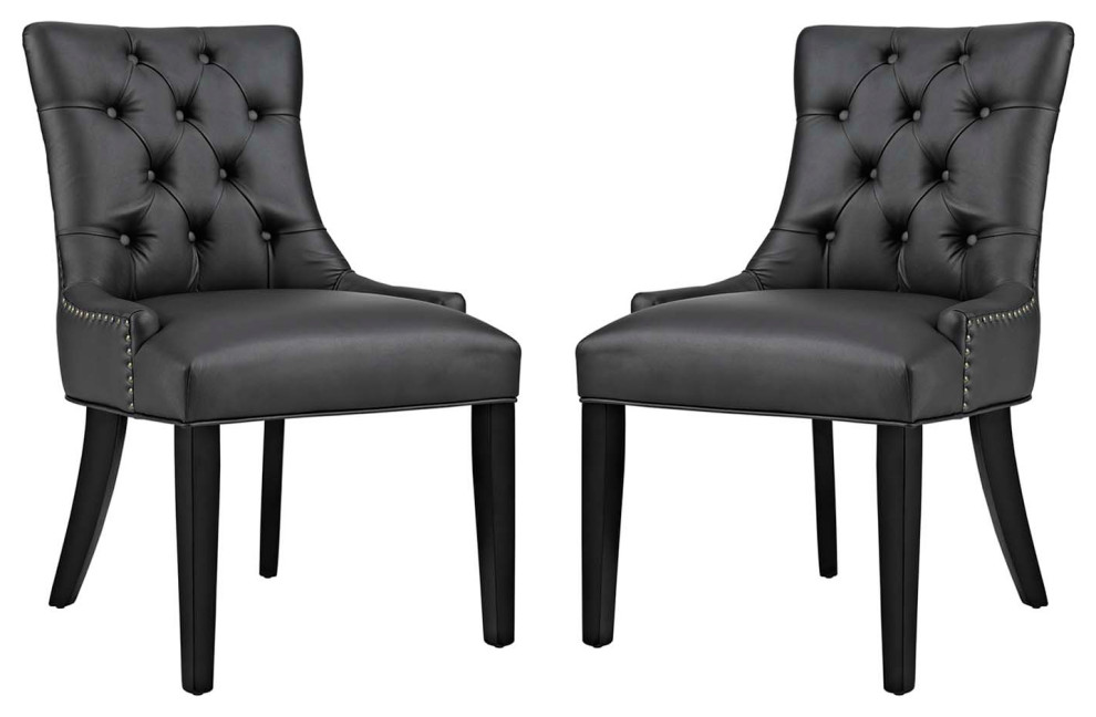 Regent Dining Side Chair Vinyl Set of 2 EEI 2742 BLK SET   Transitional   Dining Chairs   by Timeout PRO  Houzz