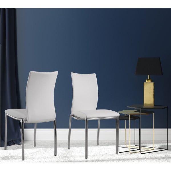 White Modern Side Dining Chair Set of 2 Pieces