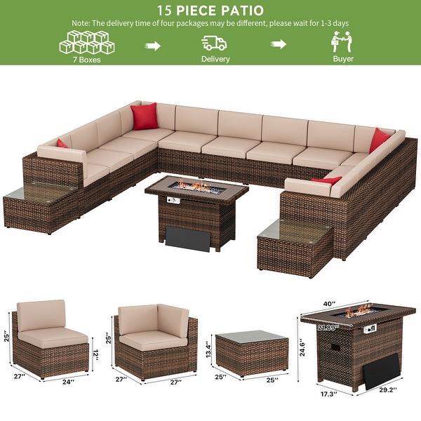 15Piece Outdoor Patio Furniture Set