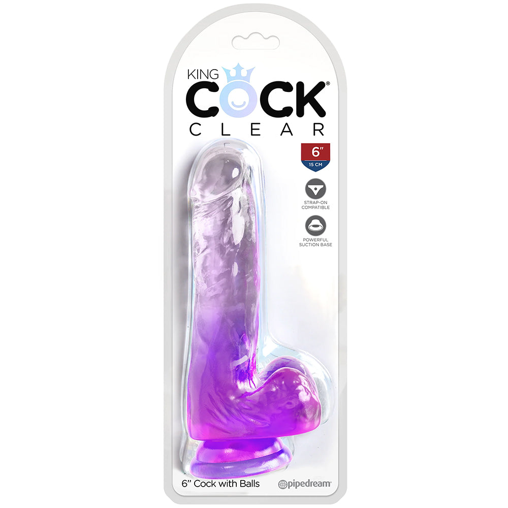 King Cock 6 Inch Ballsy Dildo in Purple