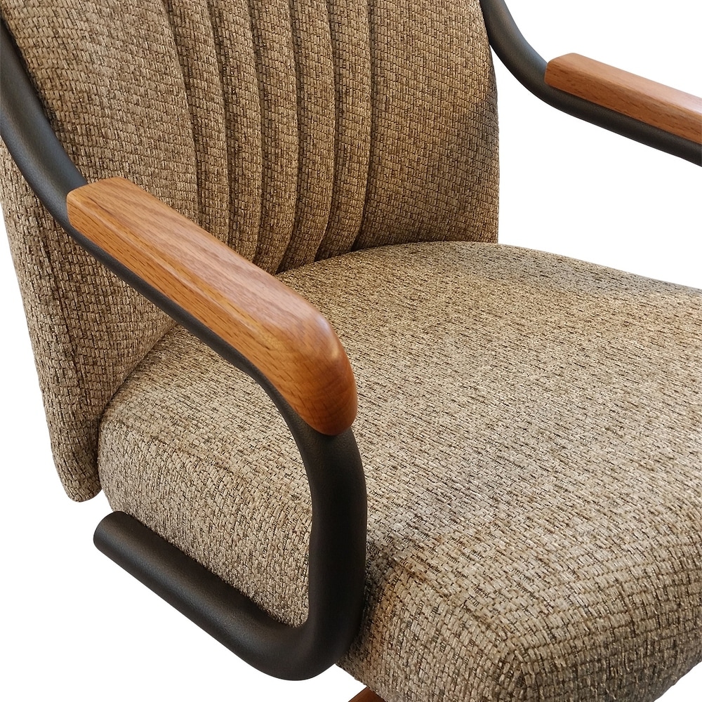 Caster Chair Company Bently Caster Arm Chair in Wheat Tweed Fabric