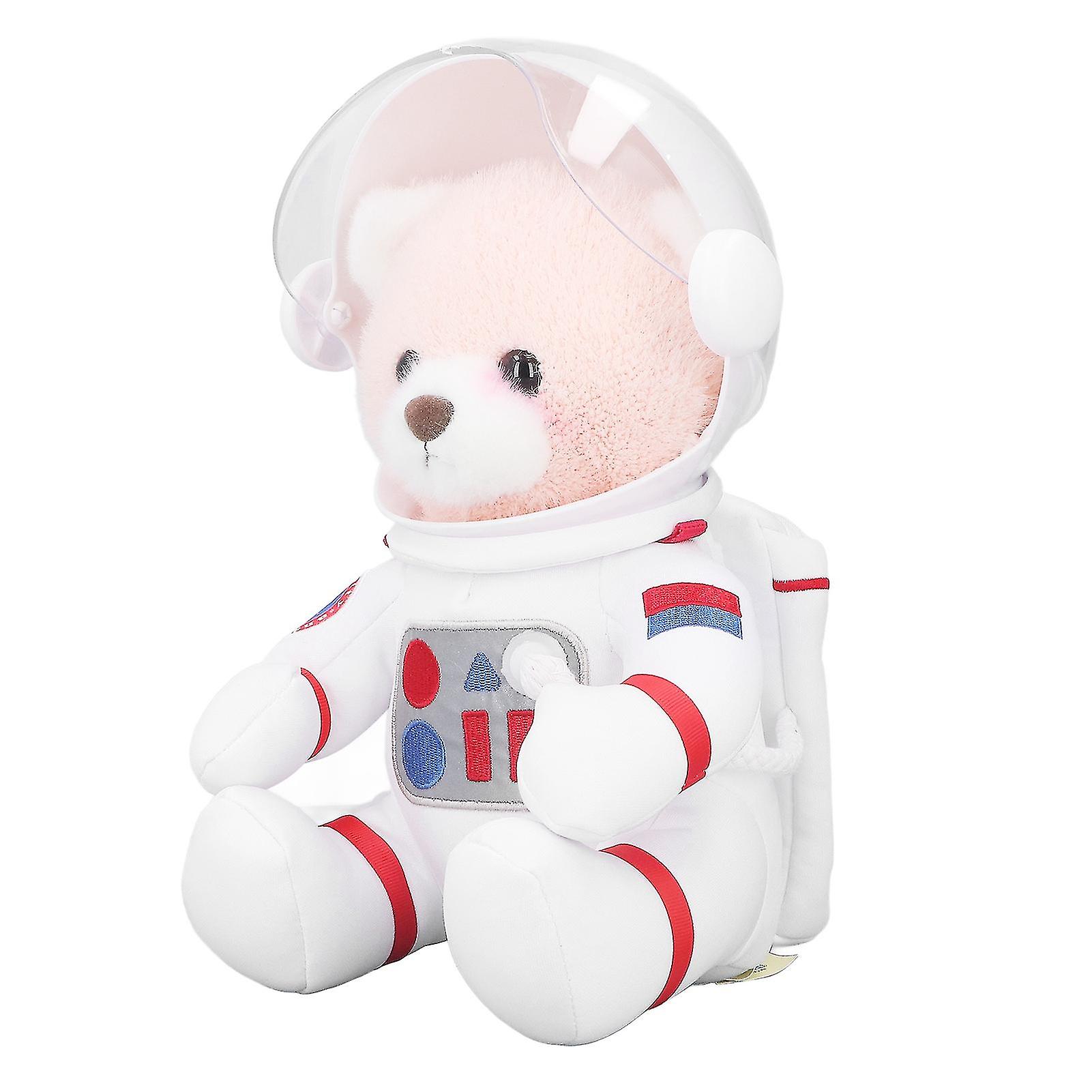 11.81in Space Bear Stuffed Toy Small Bag Adorable Down Cotton Cartoon Bear Doll for Birthday Gift Pink