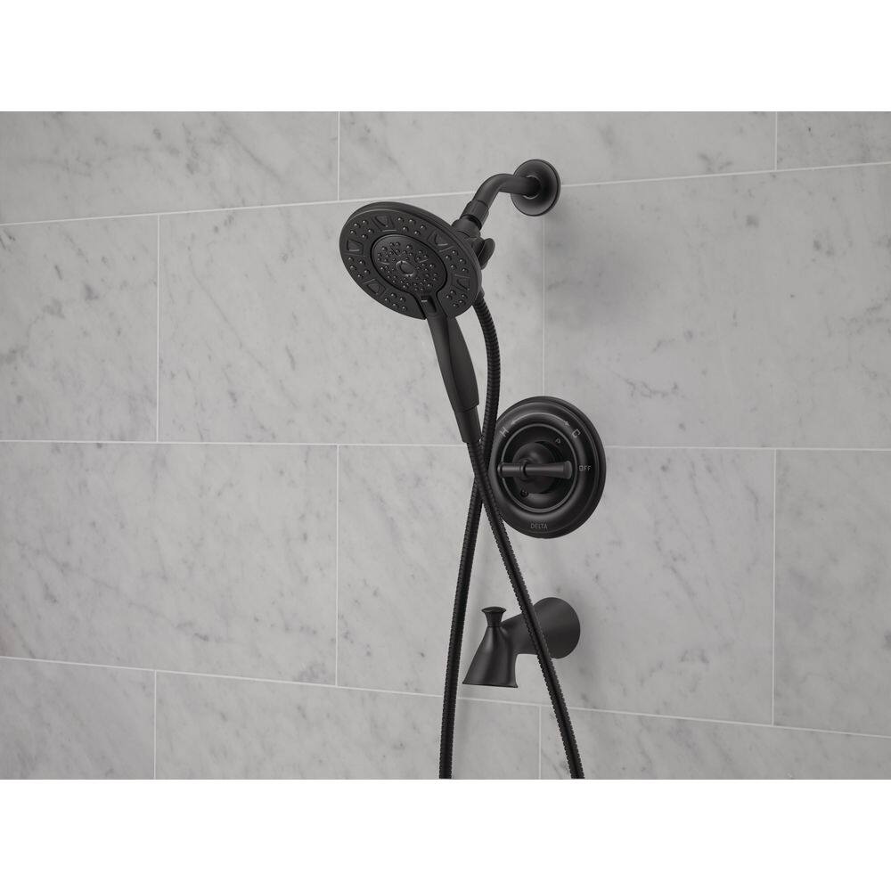 Delta Chamberlain In2ition Single-Handle 4-Spray Tub and Shower Faucet in Matte Black (Valve Included) 144747-BL-I