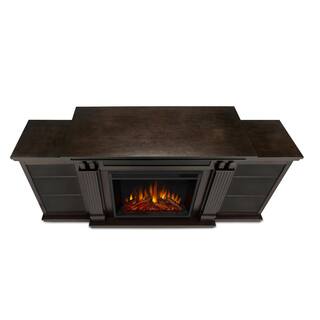 Real Flame Calie Entertainment 67 in. Media Console Electric Fireplace TV Stand in Dark Walnut 7720E-DW