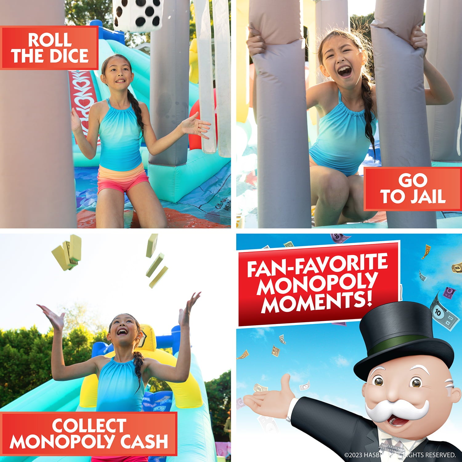 Hasbro Monopoly Splash Game by WowWee - Lawn Water Slide and Obstacle Course