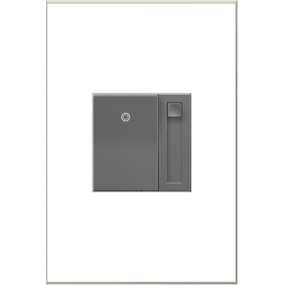 Legrand adorne Paddle 450-Watt Single-Pole3-Way LEDCFLIncandescent Dimmer Magnesium ADPD453LM2