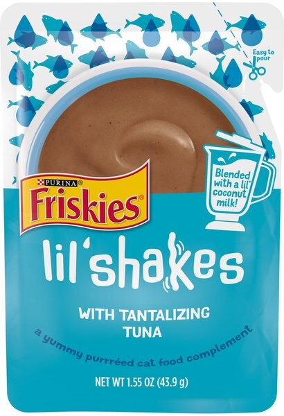 Friskies Lil' Shakes Tantalizing Tuna Cat Food， 1.55-oz bag， Case of 16