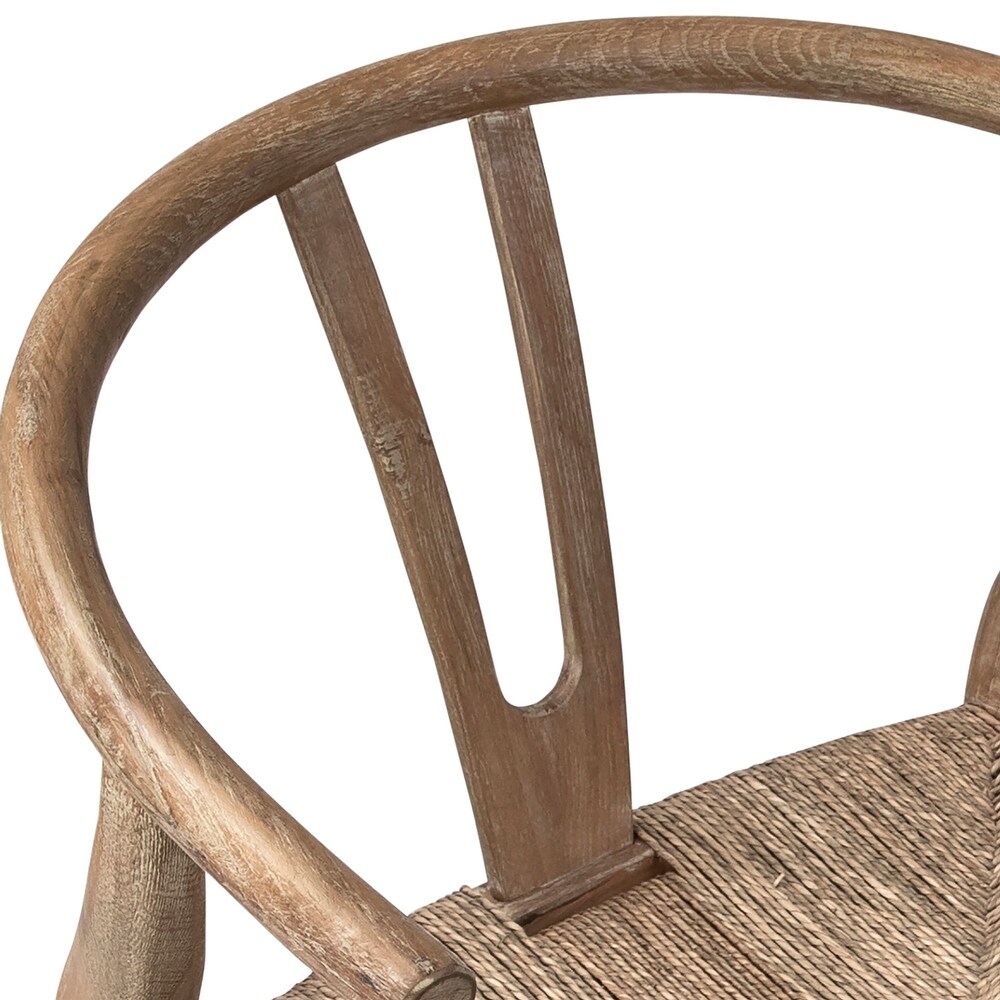 Kairo Oak and Natural Woven Wicker Dining Counter Stool