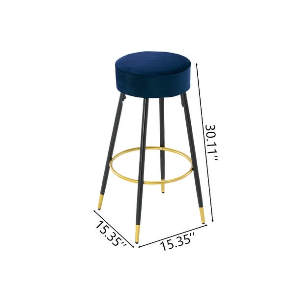 30.11 in. Metal Frame Bar Stool with Velvet Seat