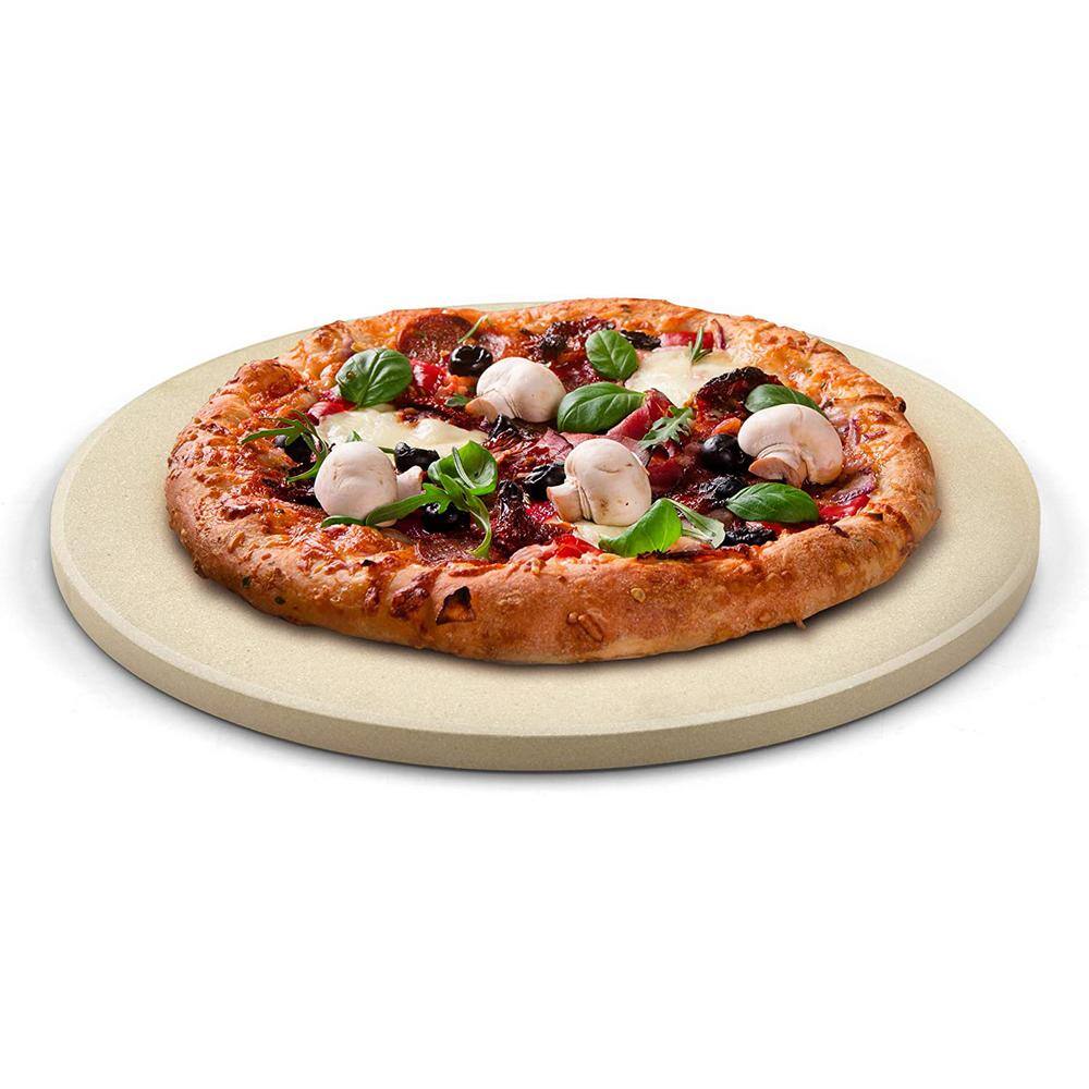 Cook N Home 16 in. x 58 in. Round Thick Cream Pizza Grilling Baking Stone 02662