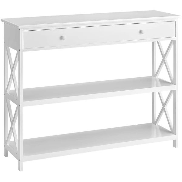 EROMMY 3-Tiered Classic X Design Sofa Table