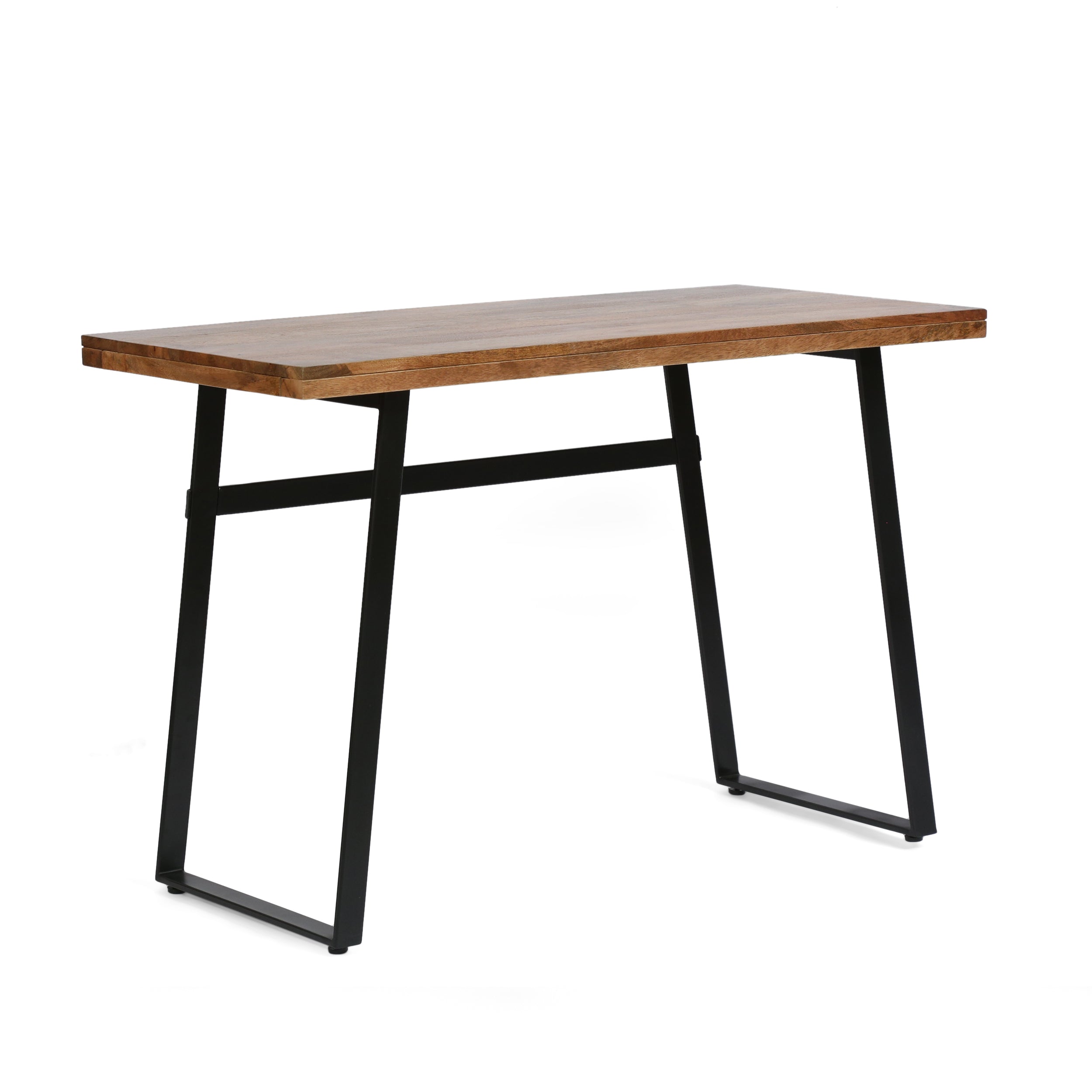 Derwent Modern Industrial Handcrafted Acacia Wood Desk, Natural and Black