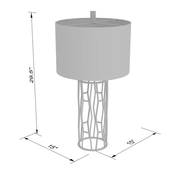 Strick and Bolton Sonnier Silver Iron Table Lamp