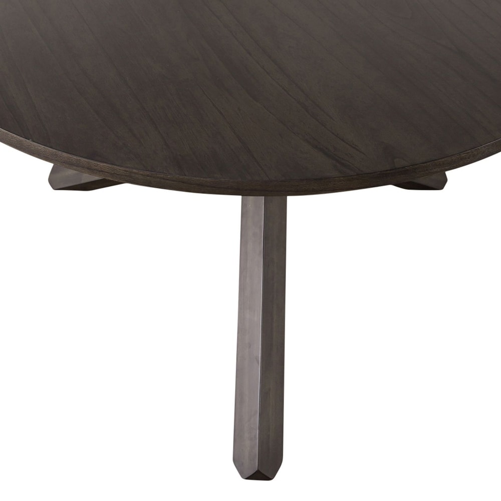 Roundhill Furniture Almeta Dining Set   Crisscross X Base Round Table with 4 Chairs in Dark Umber Brown Finish