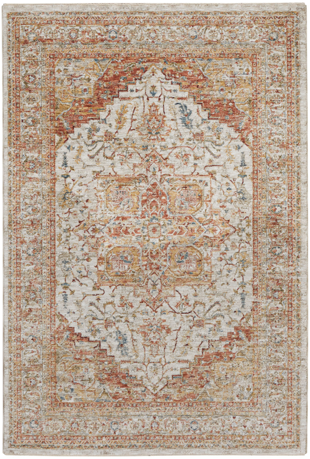 Sahar Ivory Rust Vintage Rug