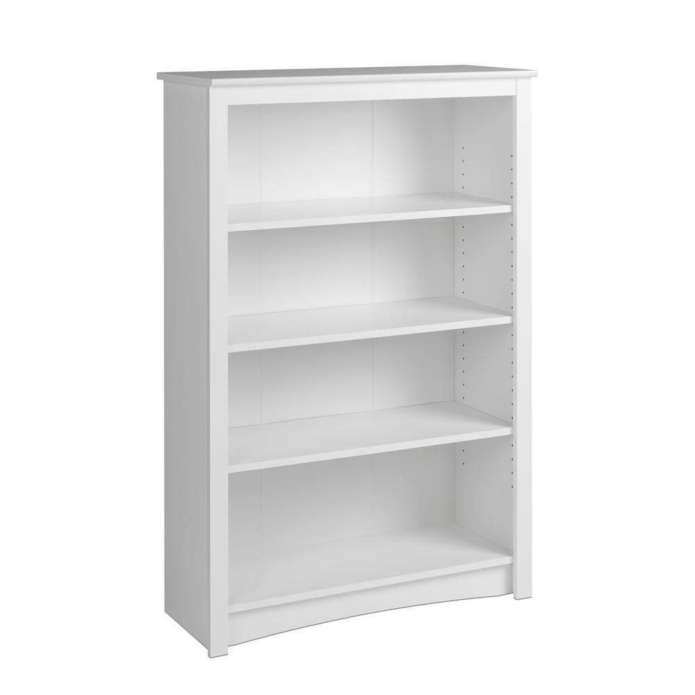 Prepac Home Office 31.5 in. in Wide White 4-Shelf Standard Bookcase WDL-3248