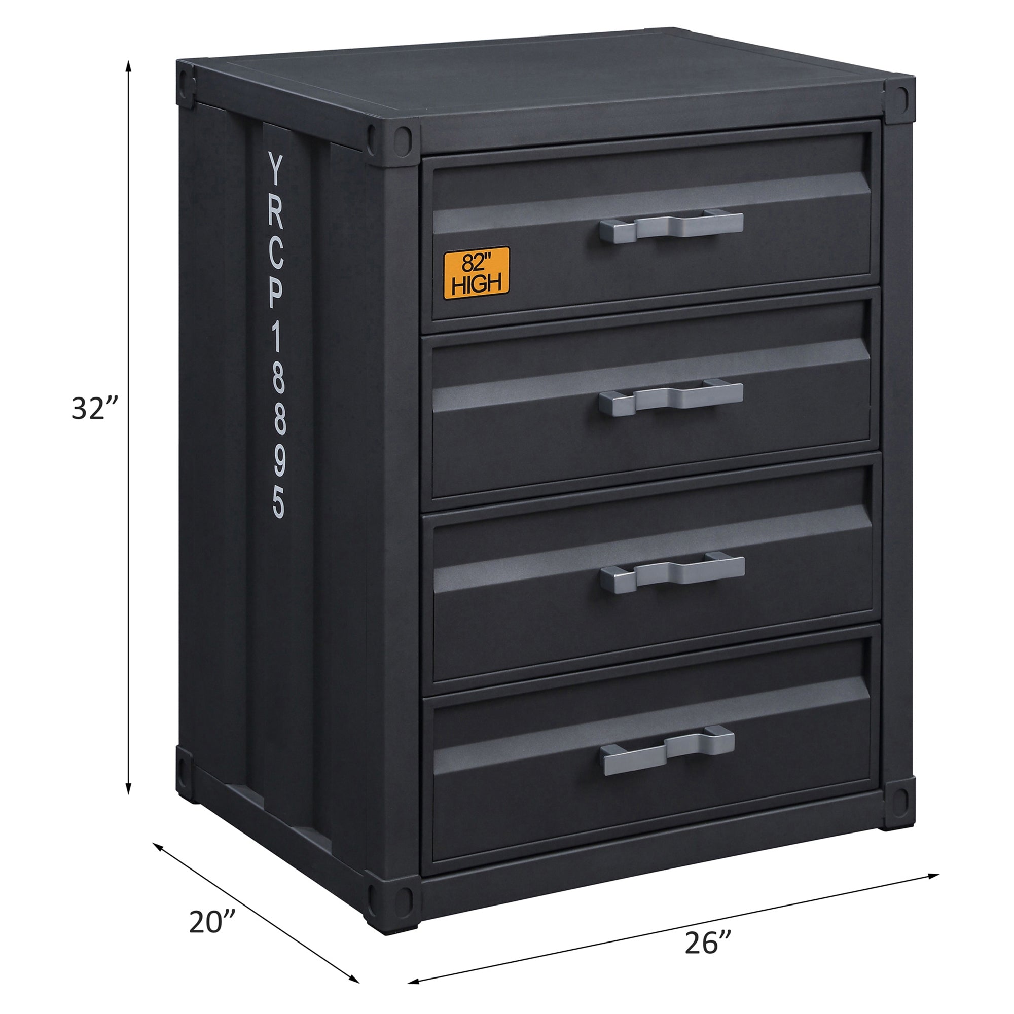 ACME Cargo Chest with 4 Drawers in Gunmetal