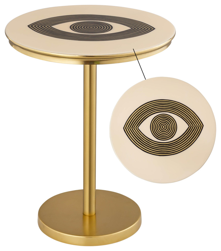 Eye Handpainted Side Table   Contemporary   Side Tables And End Tables   by HedgeApple  Houzz