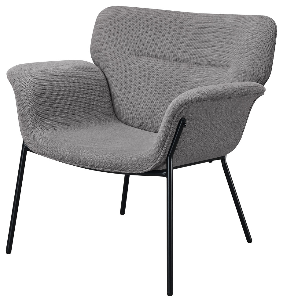 Davina Upholstered Flared Arms Accent Chair Ash Grey   Modern   Armchairs And Accent Chairs   by Modon  Houzz