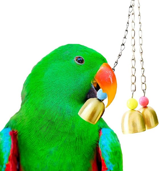 SunGrow Parrot Hanging Ring Bell Bird Toys Cage Accesories， 3 count， 7.9-inch