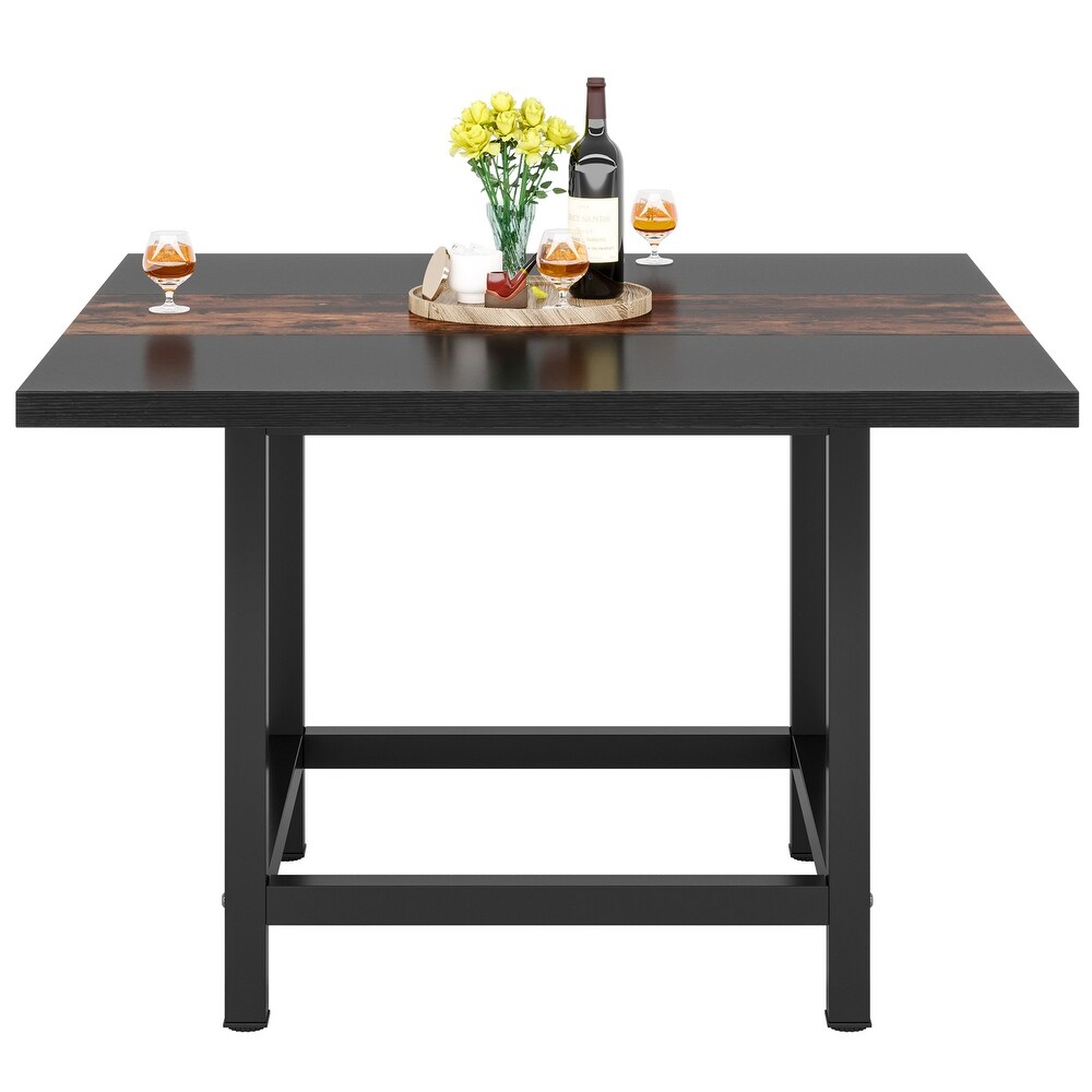 Rustic suqare dining kitchen room table for 4 ，dinner table for small space