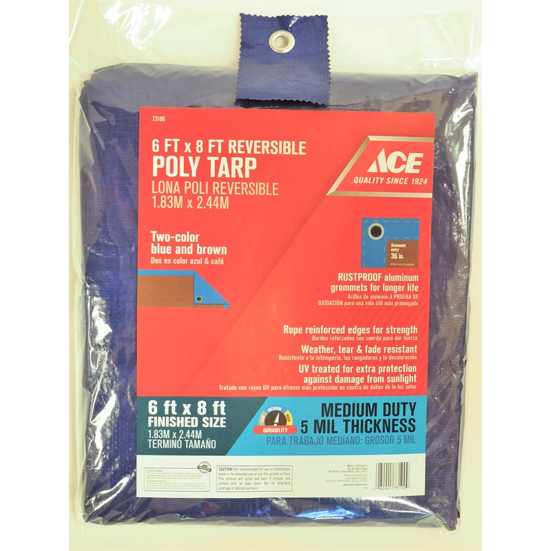 TARP POLY BLUE/BRN 6X8