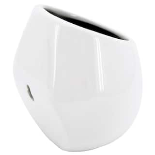 Arcadia Garden Products Round 3-12 in. x 4 in. Gloss White Ceramic Wall Planter (3-Piece) WP25