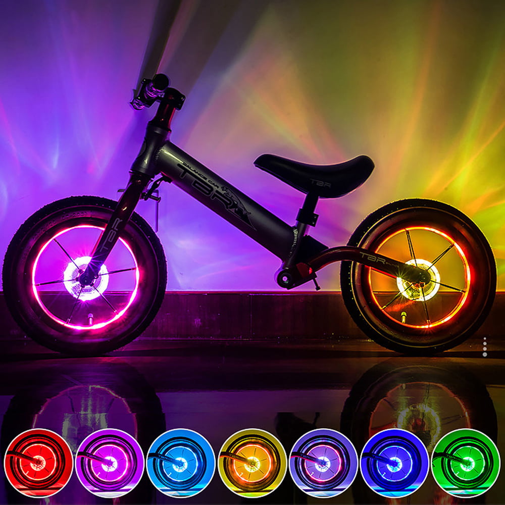 WEST BIKING LED Bicycle Wheel Light Bike Front Tail Hub Spoke One Lamp With 7 Co