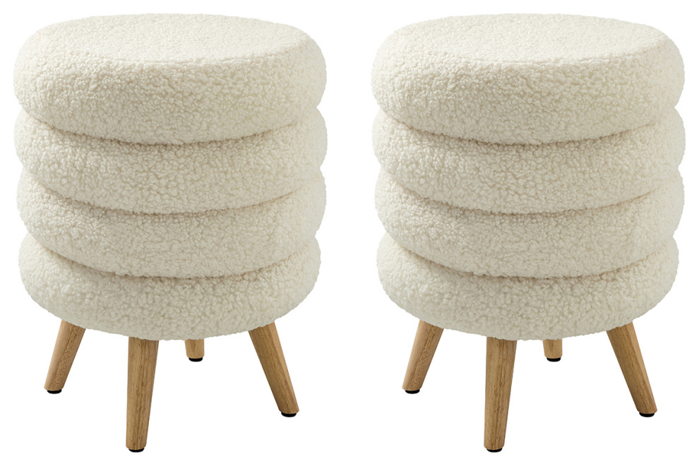 Flavio 15.7 quotW Ottoman  Set of 2   Midcentury   Footstools And Ottomans   by Karat Home  Houzz