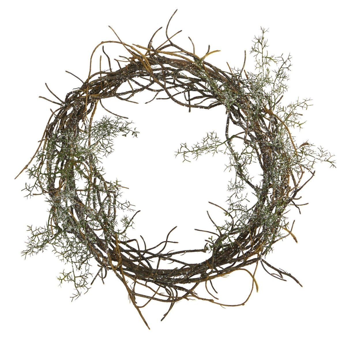 17” Frosted Twig Wreath | Seasonal Winter Décor