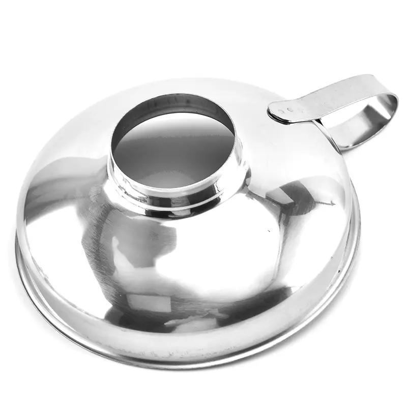 Large Wide Mouth Stainless Steel Canning Jar Coffee Bean Funnel with Handle for Kitchen Use Camping Outdoor Accessories