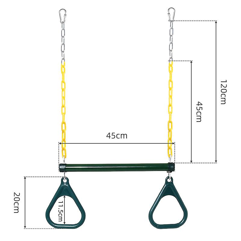 Gym Swing Sets For Backyard， Monkey Bars and Swingset Accessories - Set Includes 18