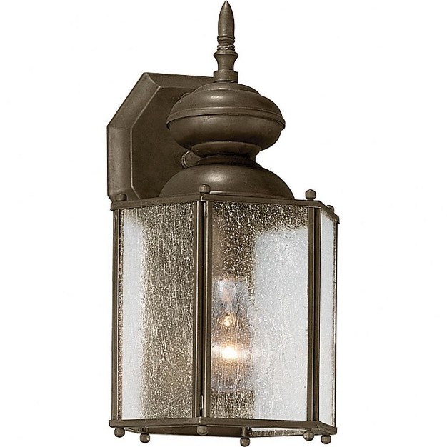 Progress Lighting Roman Coach 1 light Outdoor Wall Lantern In Antique Bronze With Seeded Glass Shade