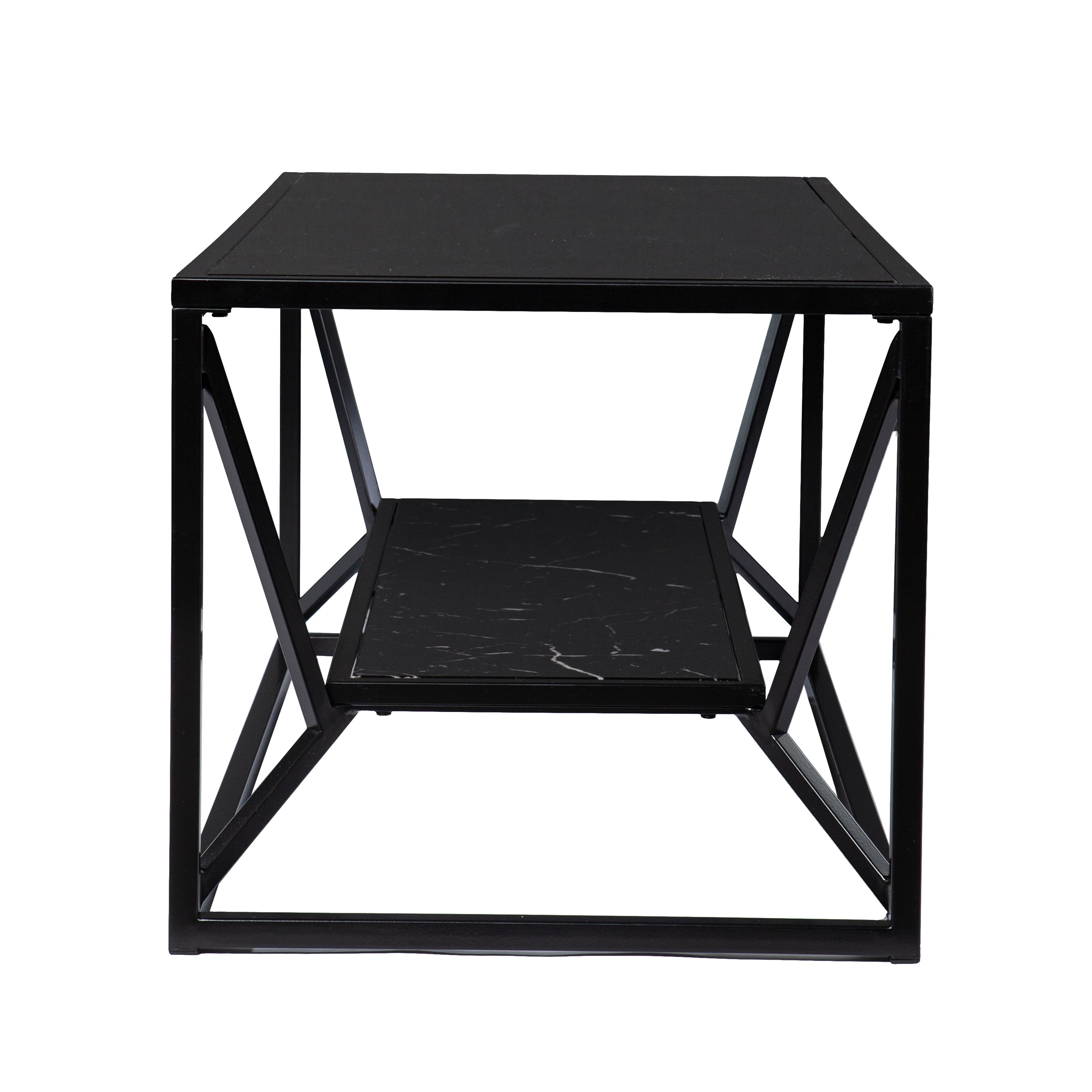 Southern Enterprises Argalla Modern Faux Marble Rectangle Coffee Table, Black